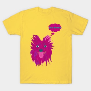 Cute Li'l Papillon Dog Dreams of Ice Cream T-Shirt